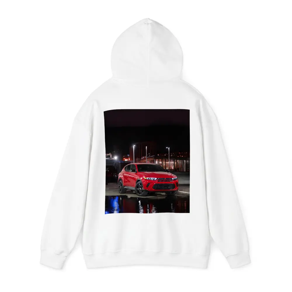 Dodge Hornet Red SUV Wet Night Street – Hoodies