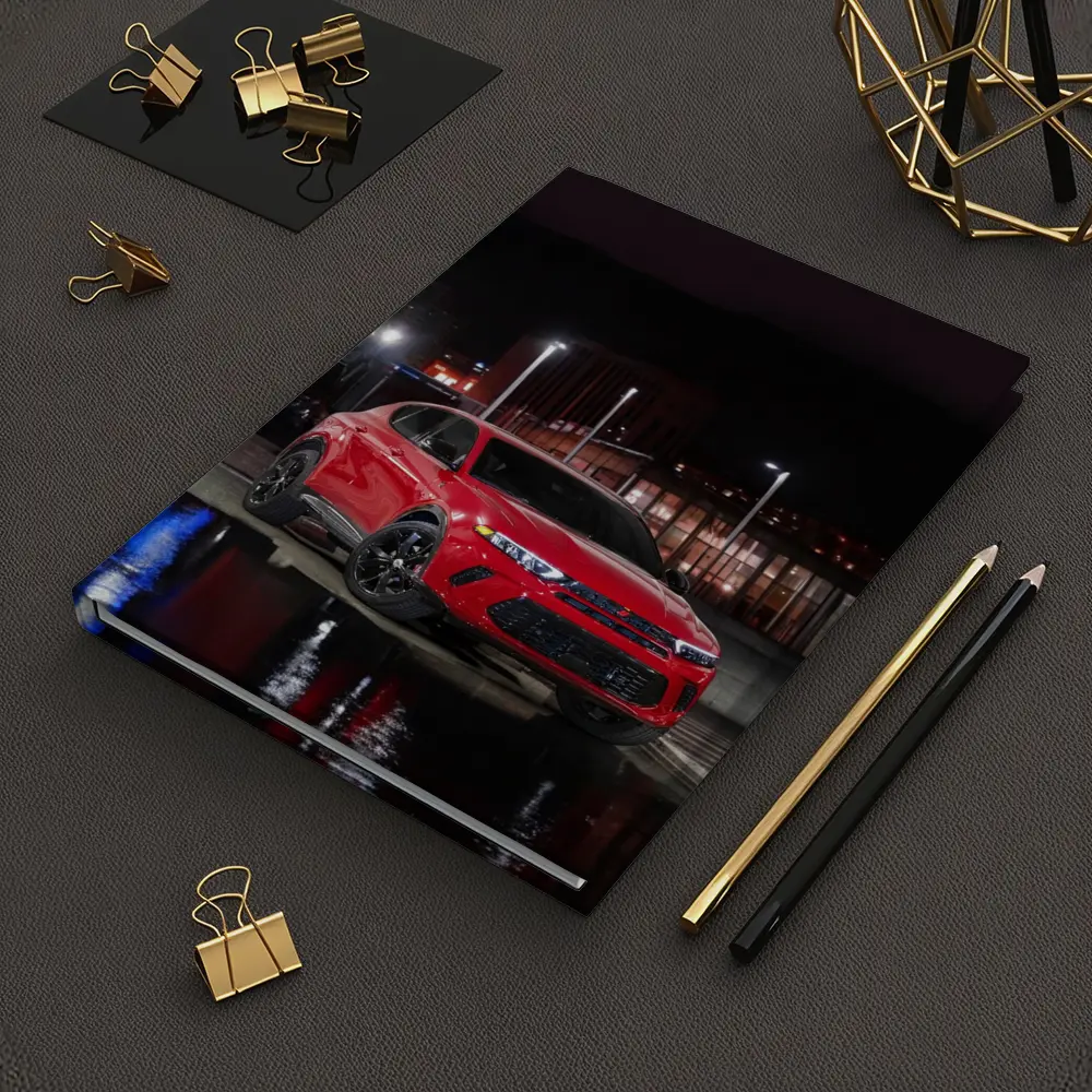 Dodge Hornet Red SUV Wet Night Street – Notebooks