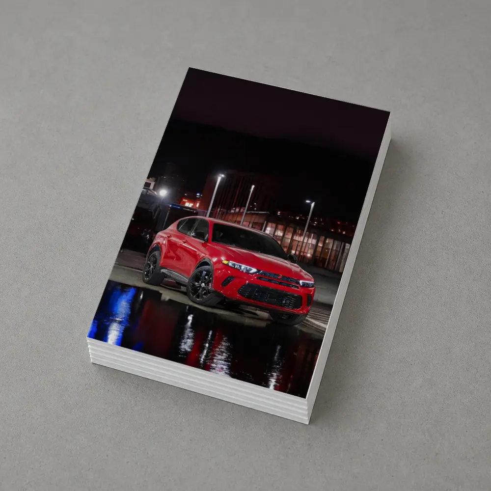 Dodge Hornet Red SUV Wet Night Street – Postcards