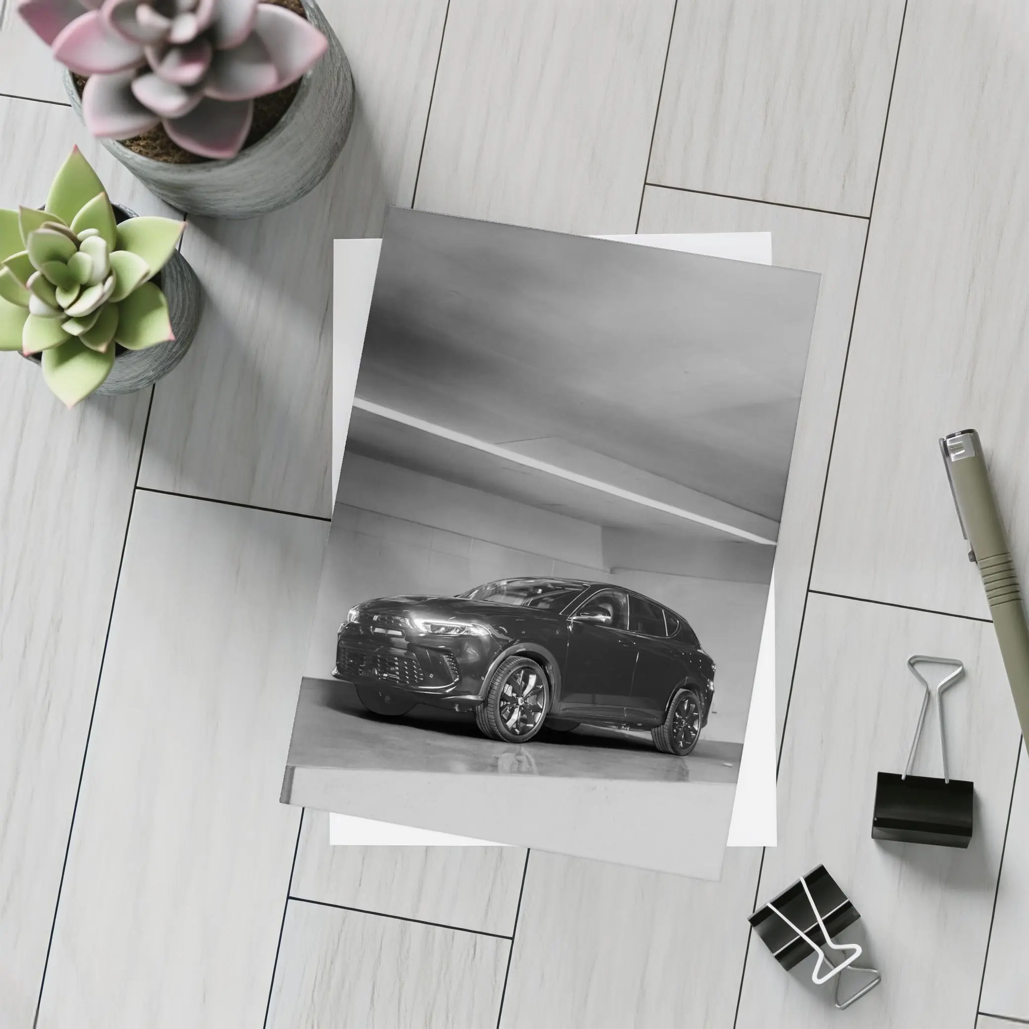 Dodge Hornet Black White Parking Garage – Postcards