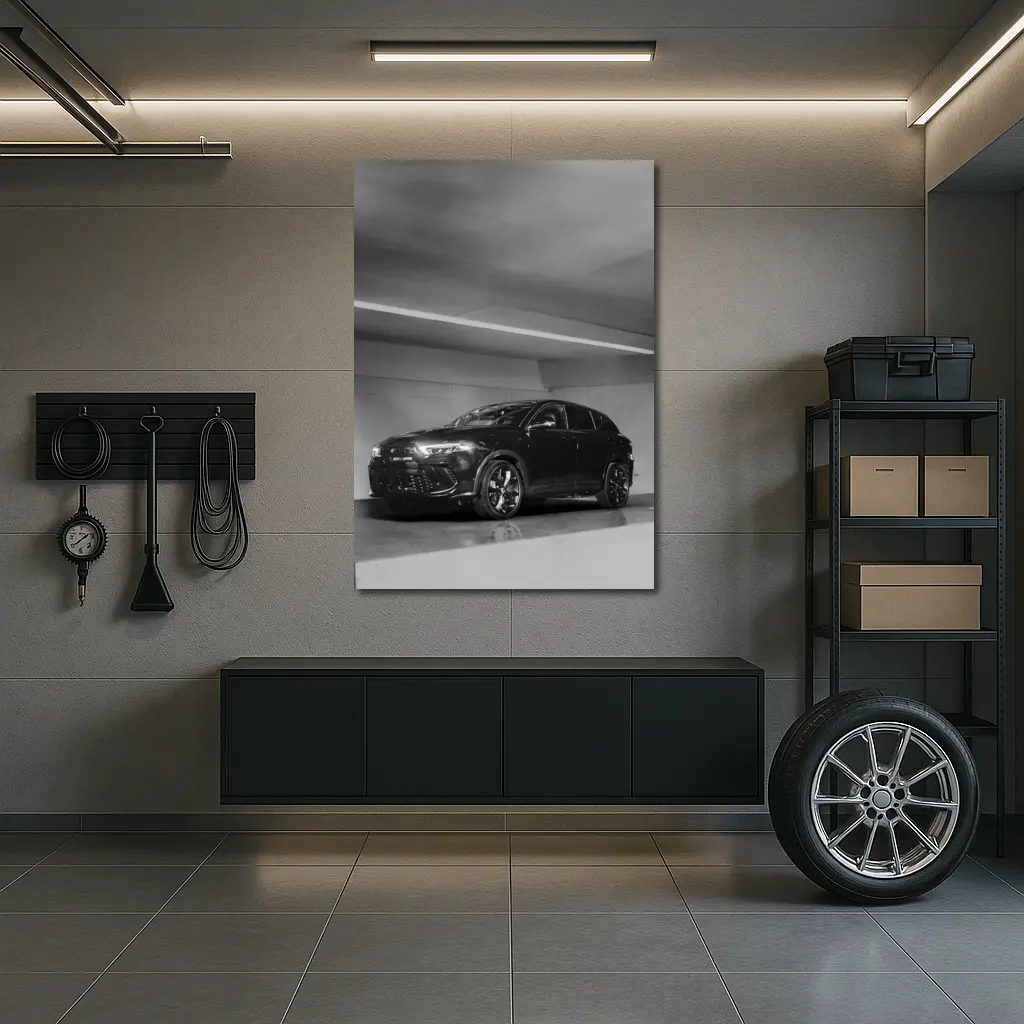 Dodge Hornet Black White Parking Garage – Wall Art
