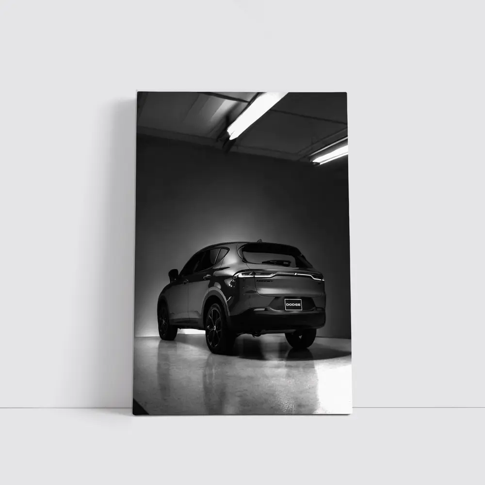 Dodge Hornet SUV Dark Garage Black White – Wall Art