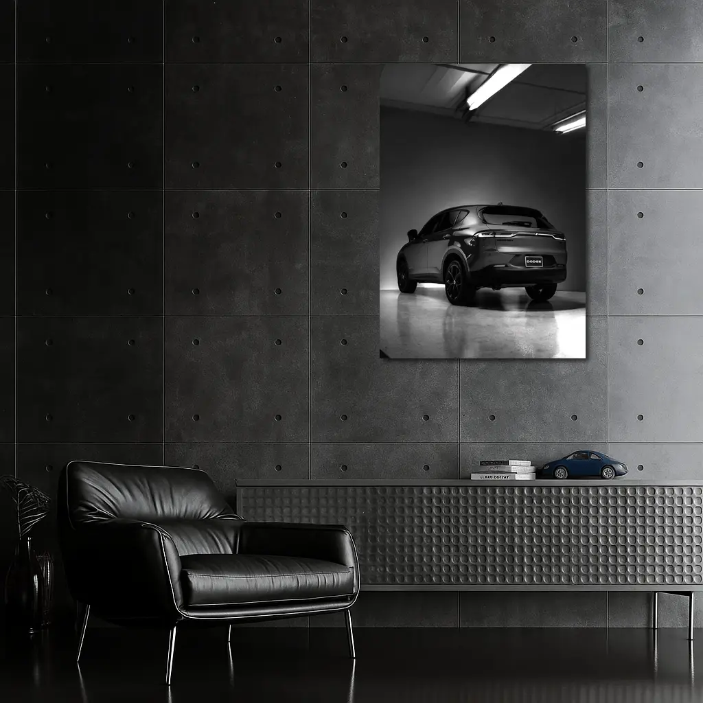 Dodge Hornet SUV Dark Garage Black White – Wall Art