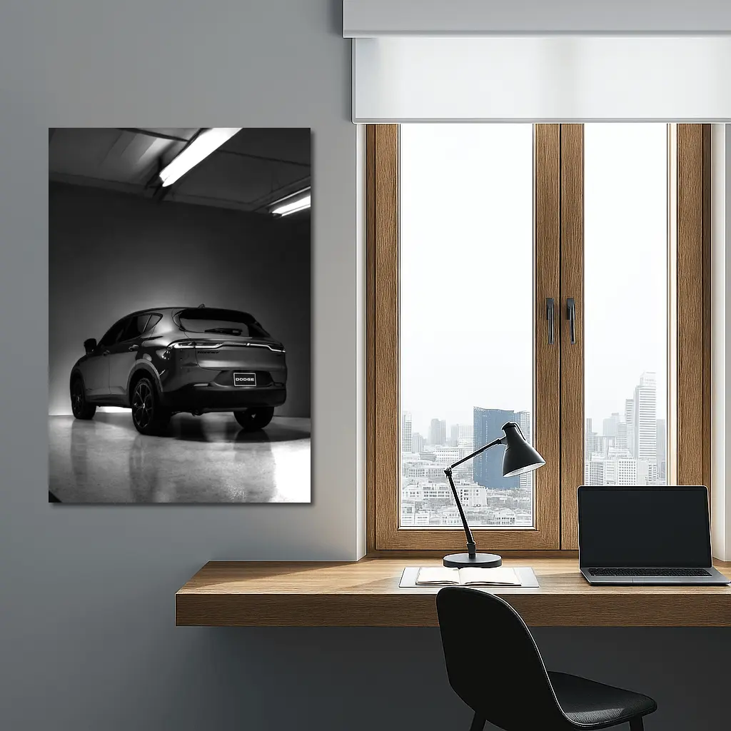 Dodge Hornet SUV Dark Garage Black White – Wall Art