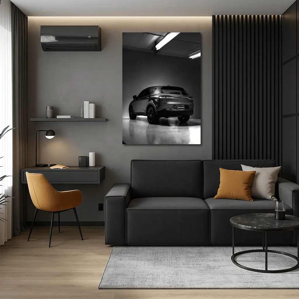 Dodge Hornet SUV Dark Garage Black White – Wall Art