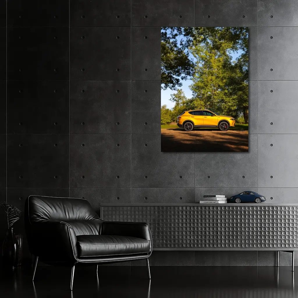 Dodge Hornet Yellow SUV Green Trees – Wall Art
