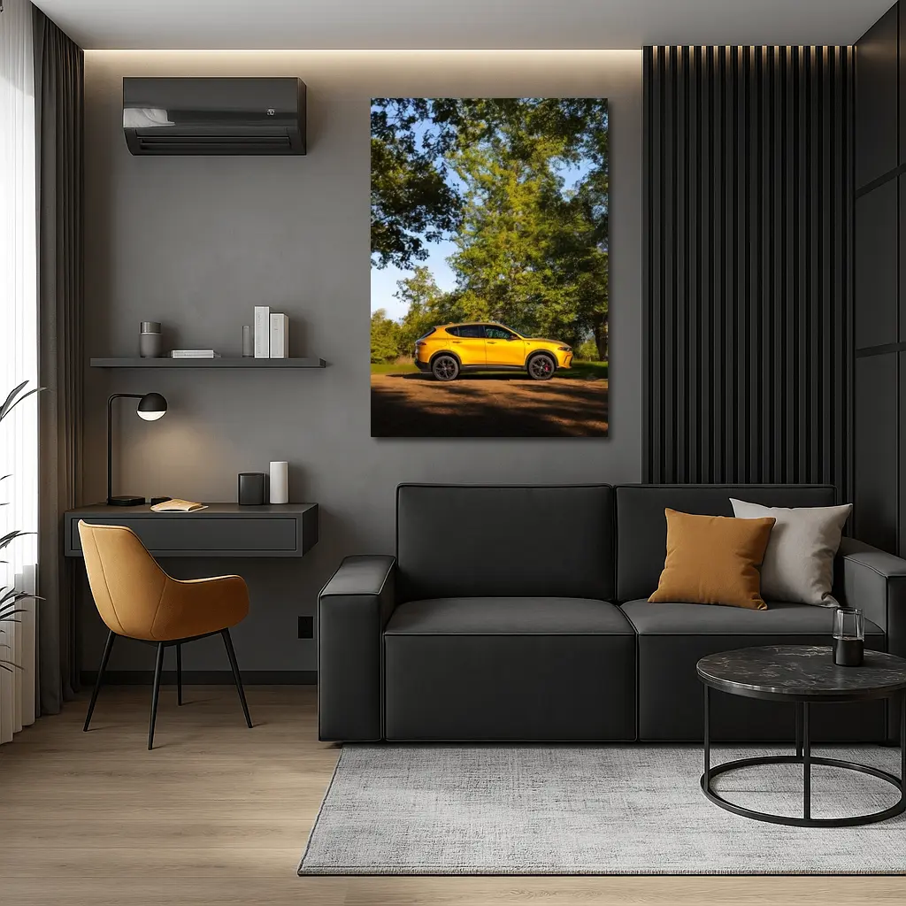Dodge Hornet Yellow SUV Green Trees – Wall Art