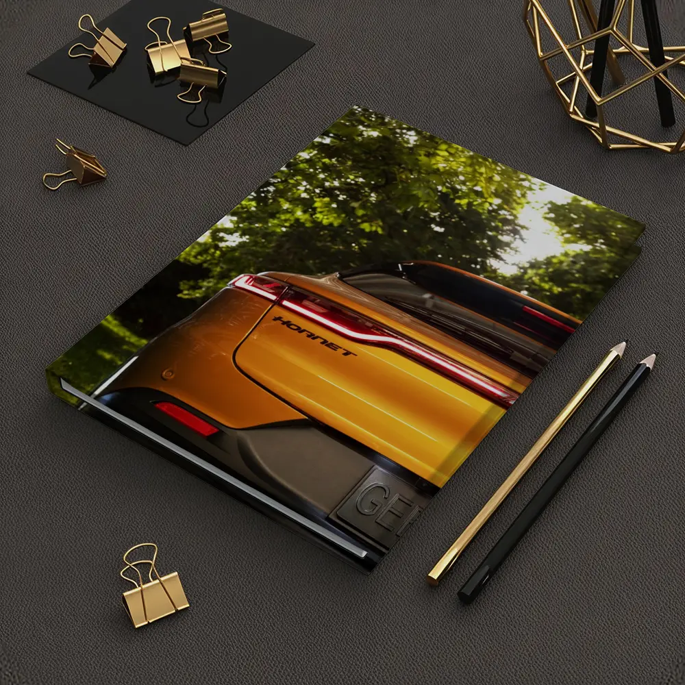 Dodge Hornet Orange Rear View Green Trees – Notebooks
