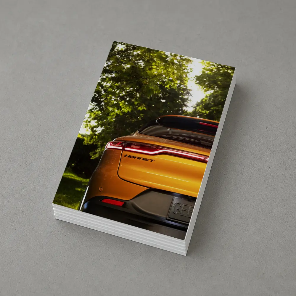 Dodge Hornet Orange Rear View Green Trees – Postcards