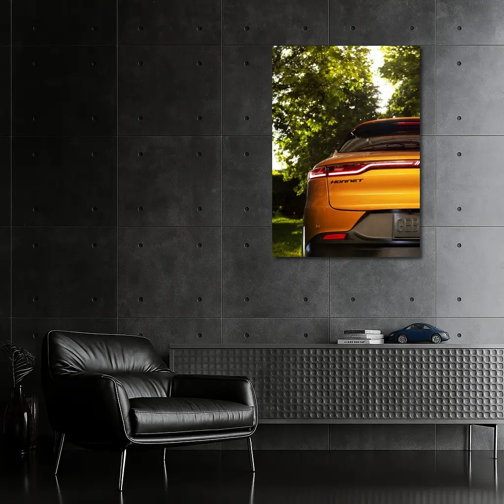 Dodge Hornet Orange Rear View Green Trees – Wall Art