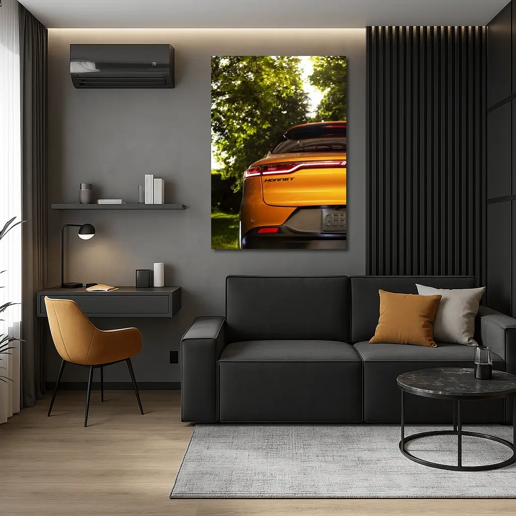 Dodge Hornet Orange Rear View Green Trees – Wall Art