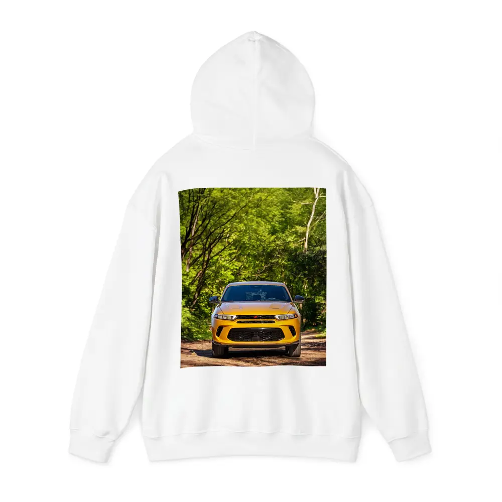 Dodge Hornet Yellow SUV Forest Trail – Hoodies