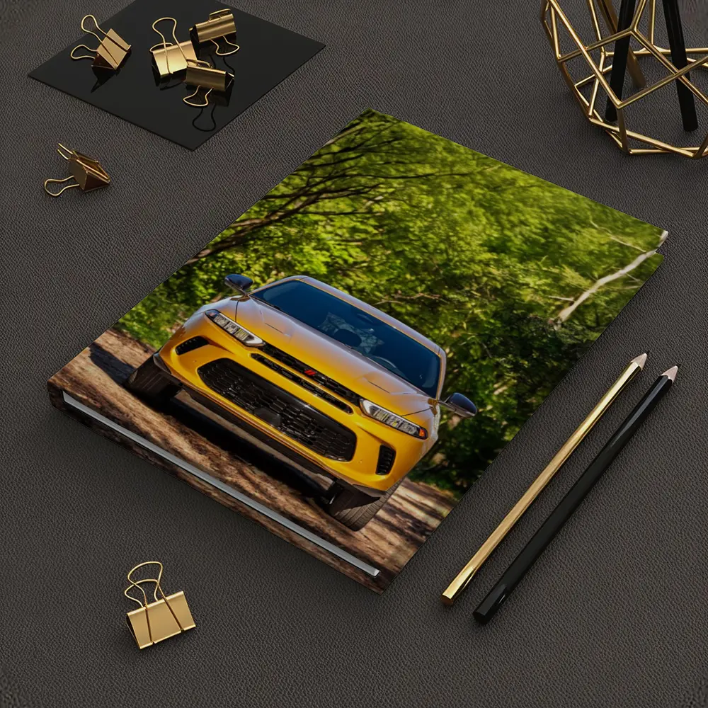 Dodge Hornet Yellow SUV Forest Trail – Notebooks