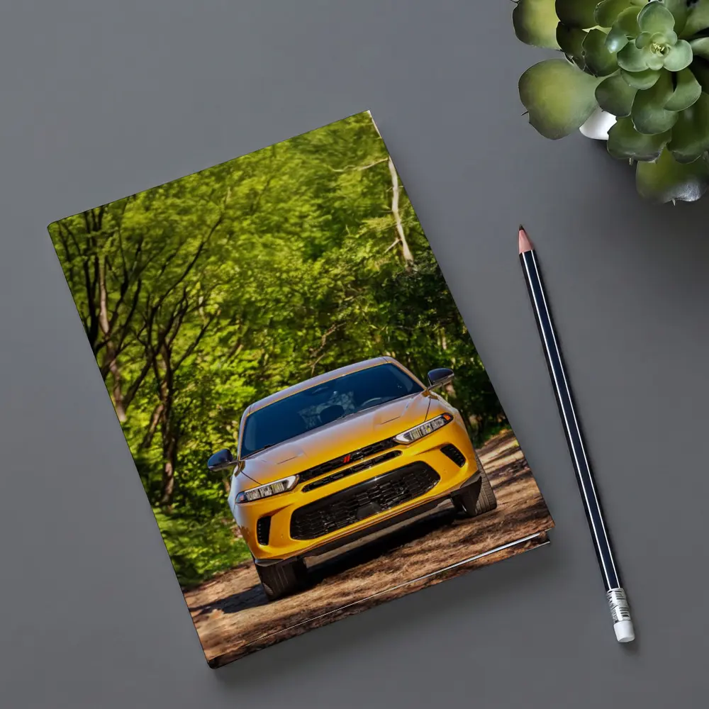 Dodge Hornet Yellow SUV Forest Trail – Notebooks