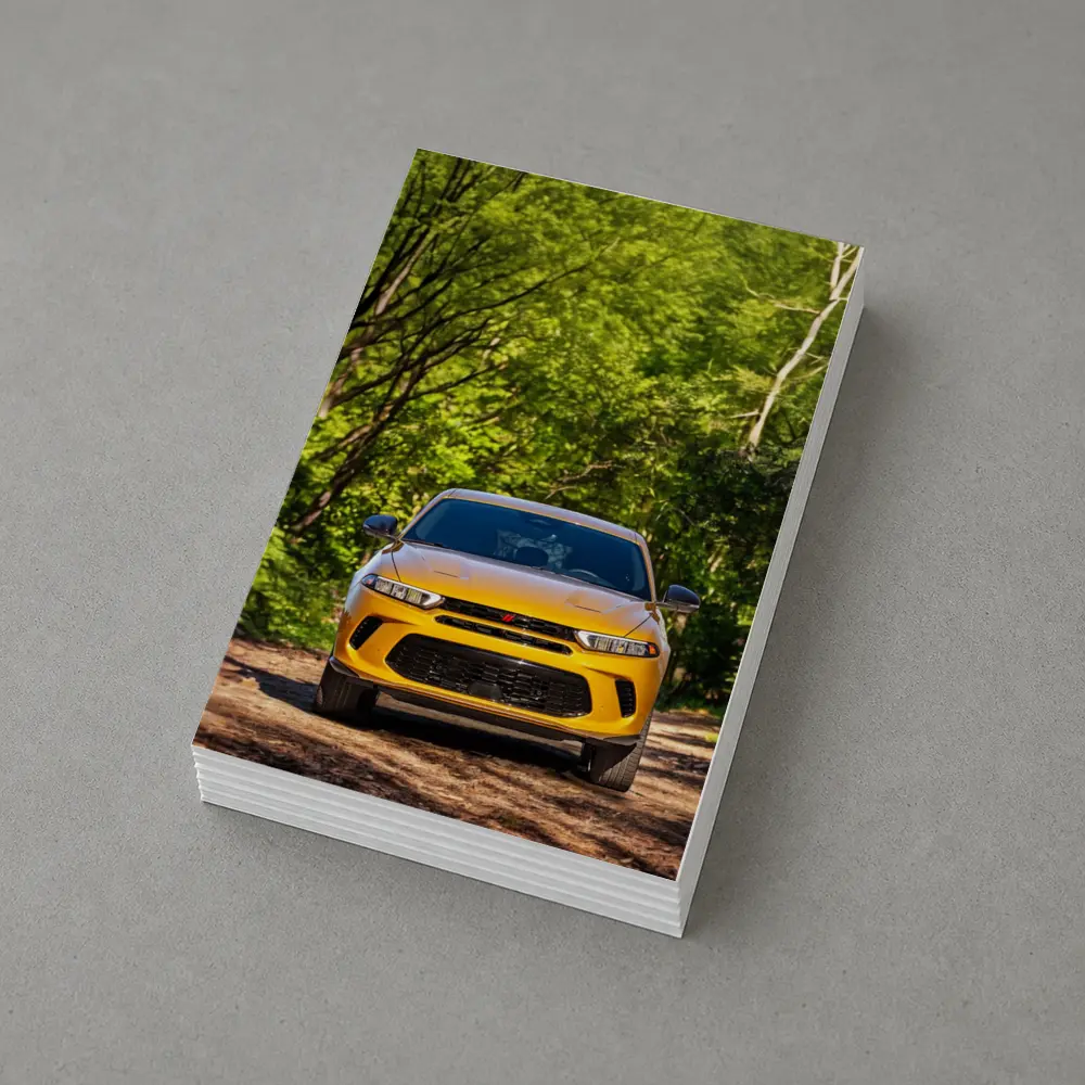Dodge Hornet Yellow SUV Forest Trail – Postcards