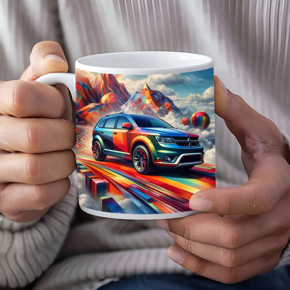 Dodge Journey Bold Colorful Abstract Sky Art – Mugs