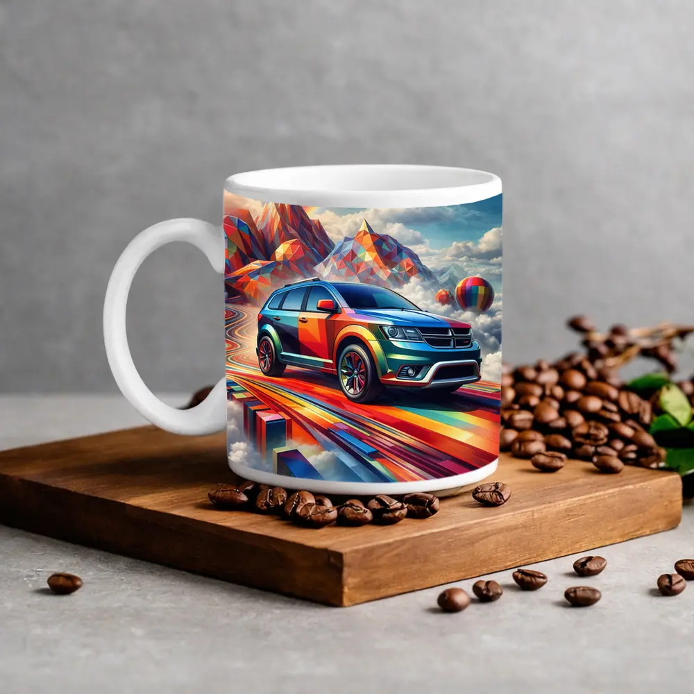Dodge Journey Bold Colorful Abstract Sky Art – Mugs