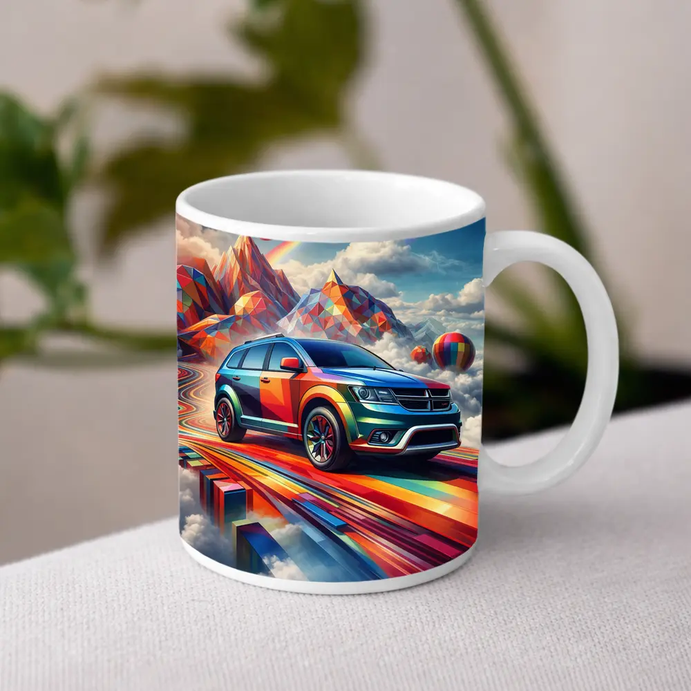 Dodge Journey Bold Colorful Abstract Sky Art – Mugs