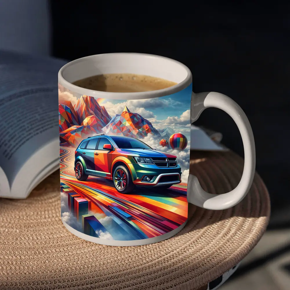 Dodge Journey Bold Colorful Abstract Sky Art – Mugs