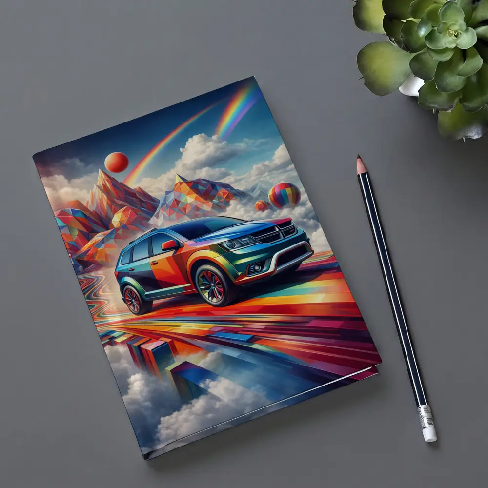 Dodge Journey Bold Colorful Abstract Sky Art – Notebooks