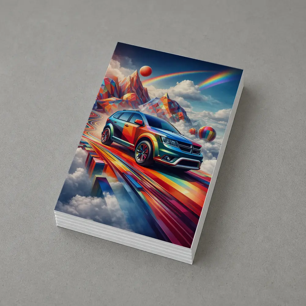 Dodge Journey Bold Colorful Abstract Sky Art – Postcards