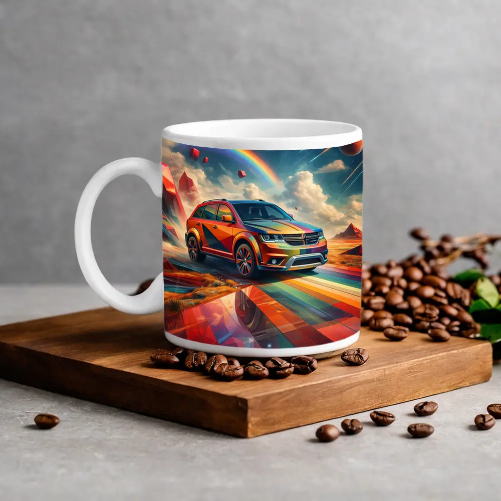 Dodge Journey SUV Rainbow Cosmic Art – Mugs