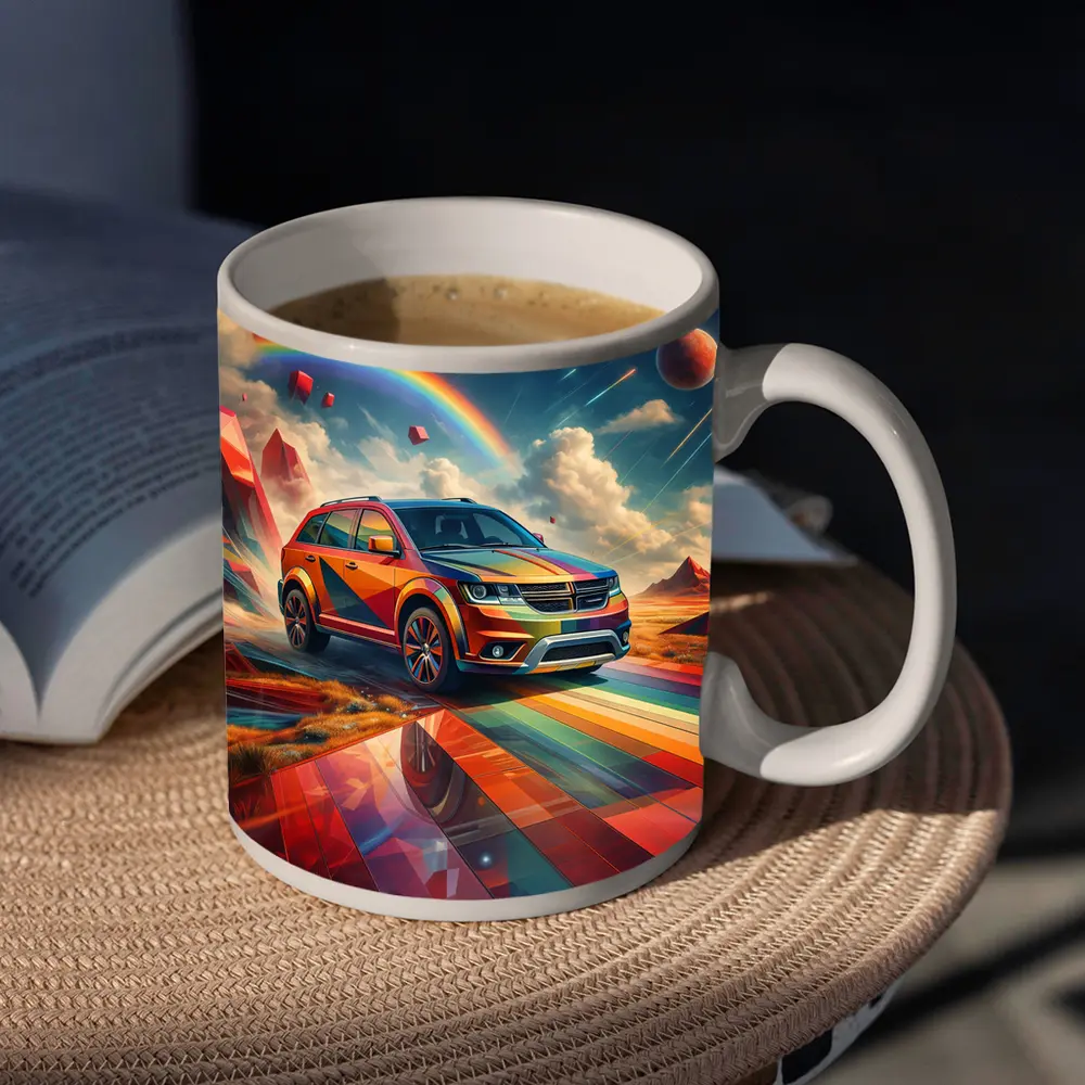 Dodge Journey SUV Rainbow Cosmic Art – Mugs