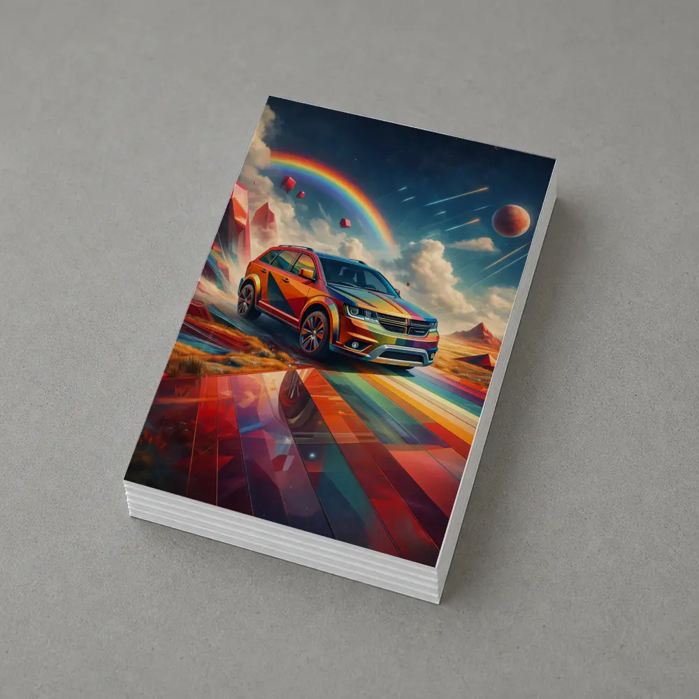 Dodge Journey SUV Rainbow Cosmic Art – Postcards