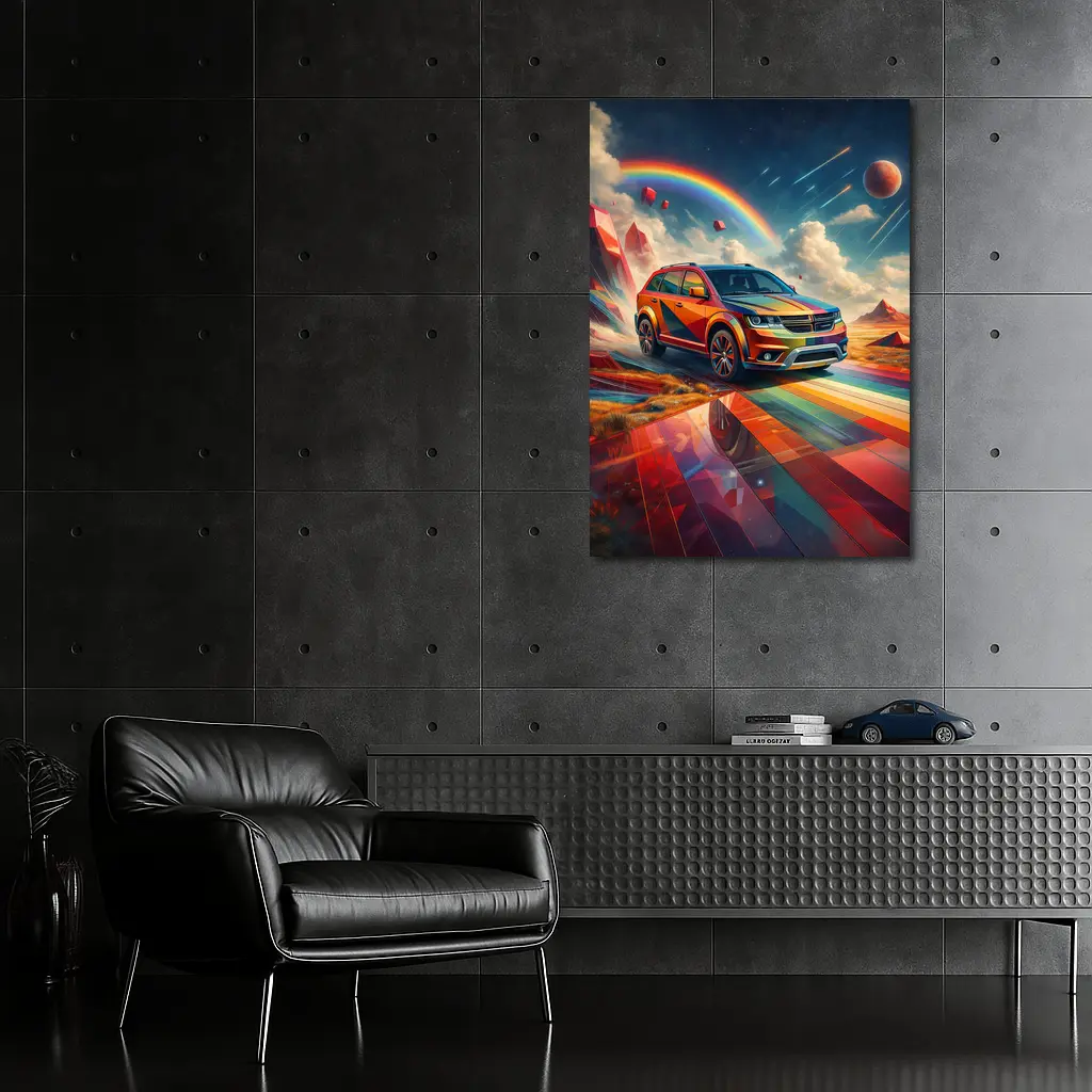 Dodge Journey SUV Rainbow Cosmic Art – Wall Art