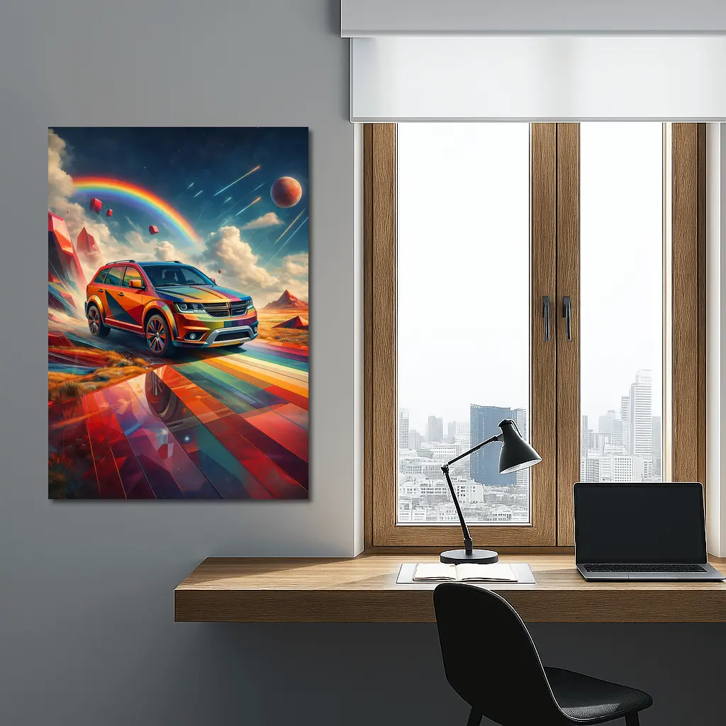 Dodge Journey SUV Rainbow Cosmic Art – Wall Art