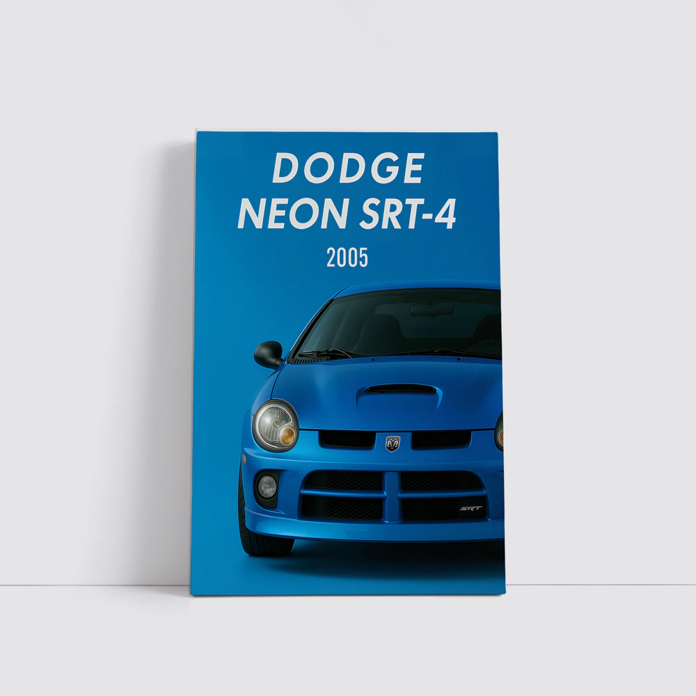 Dodge Neon SRT-4 Blue Front View – Wall Art