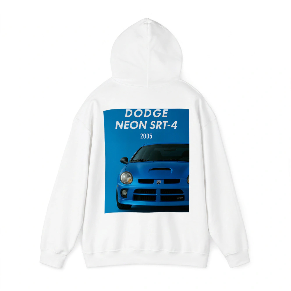 Dodge Neon SRT Four Blue Front View – Hoodies
