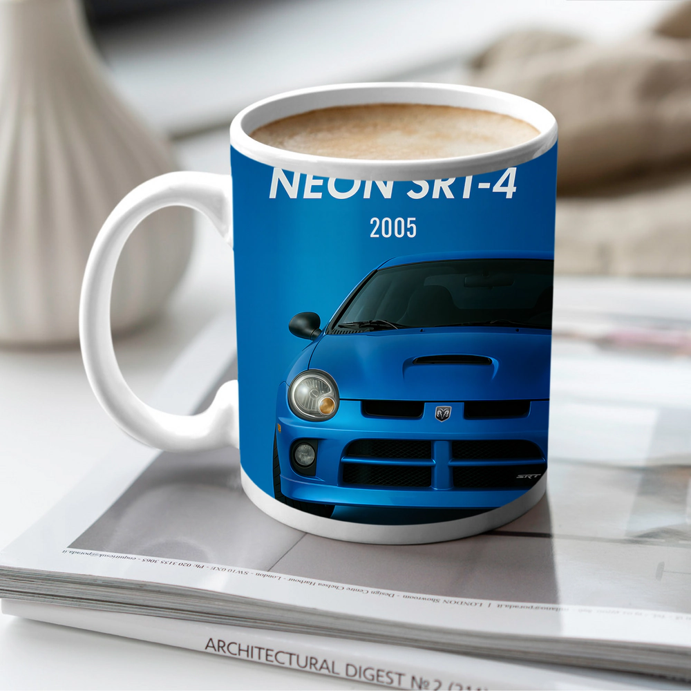 Dodge Neon SRT Four Blue Front View – Mugs