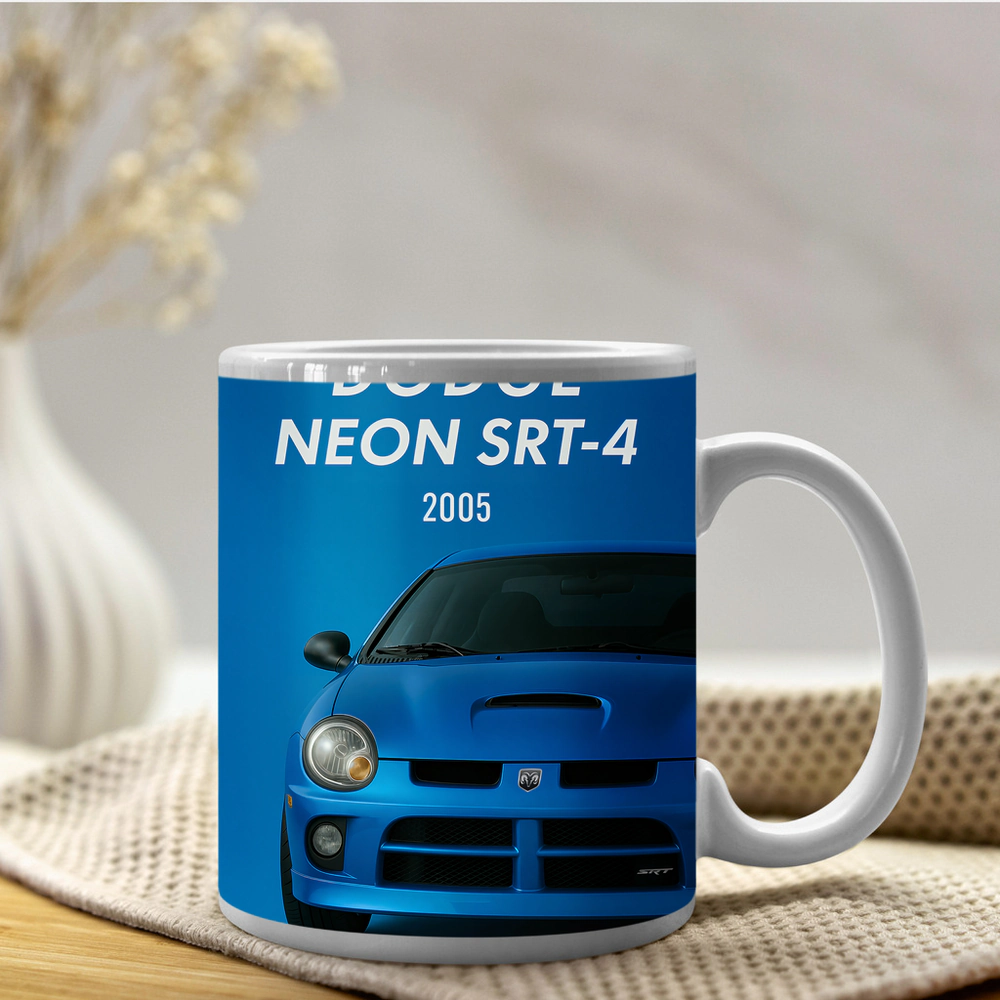 Dodge Neon SRT Four Blue Front View – Mugs