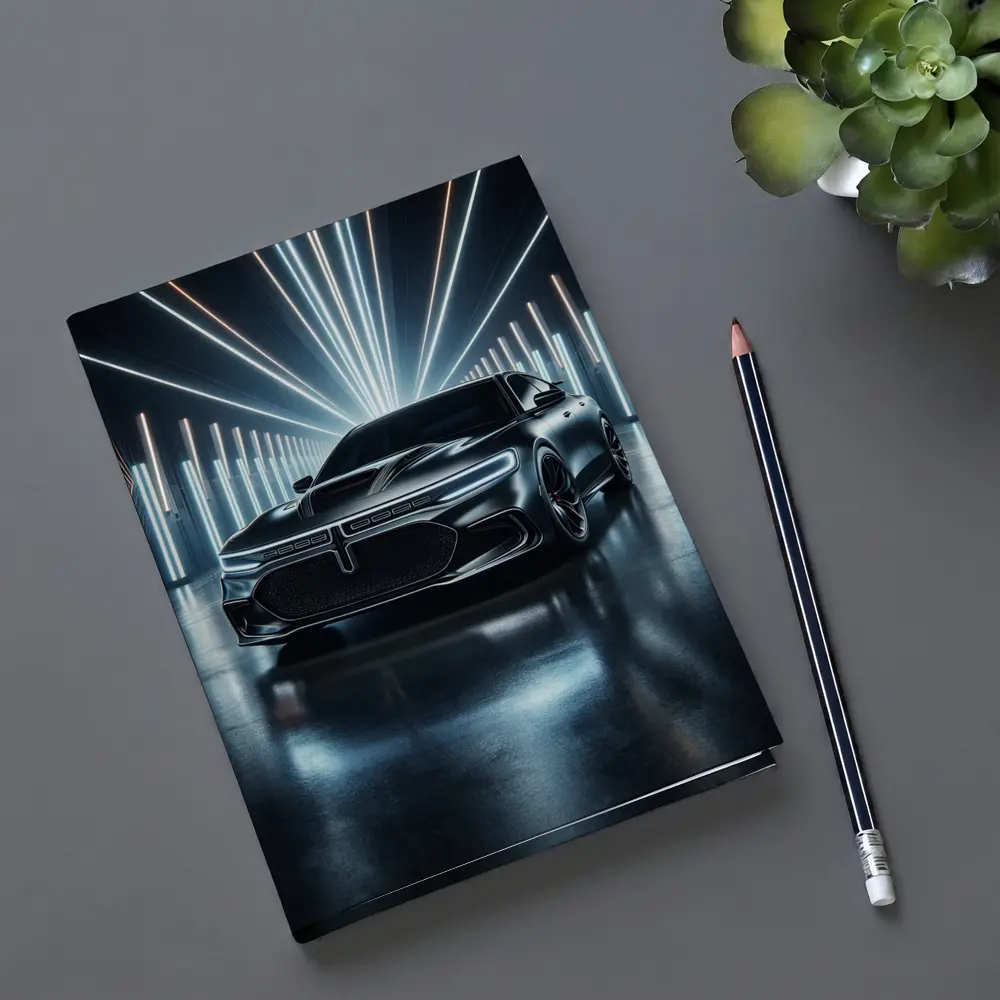 Dodge Charger Black Neon Light Studio – Notebooks