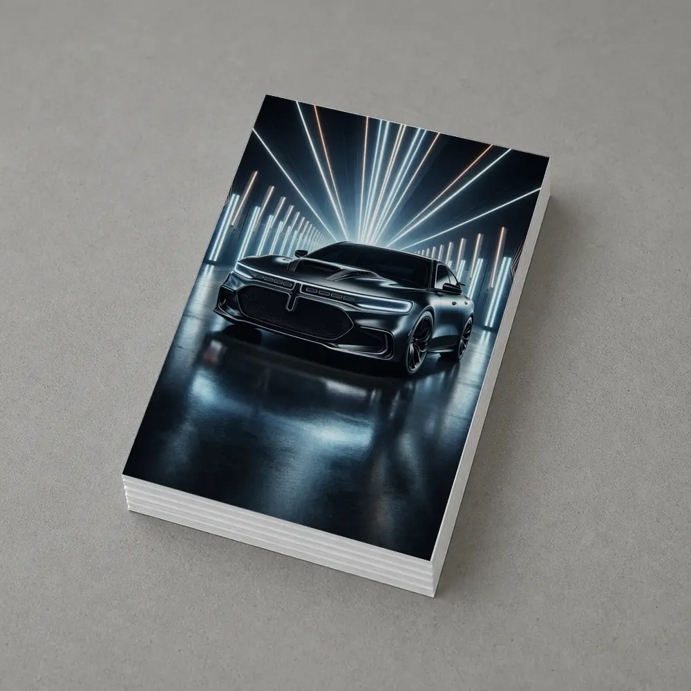 Dodge Charger Black Neon Light Studio – Postcards