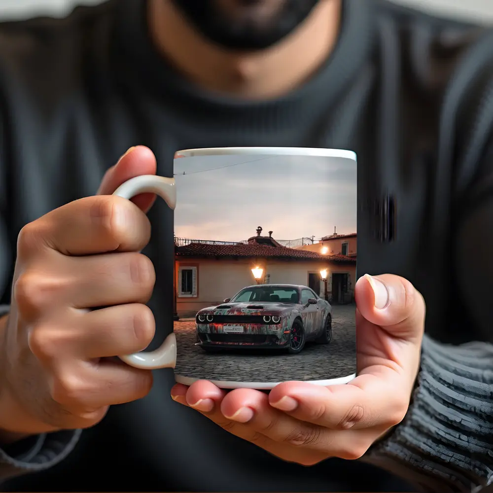 Dodge Challenger Hellcat Old City Dusk – Mugs