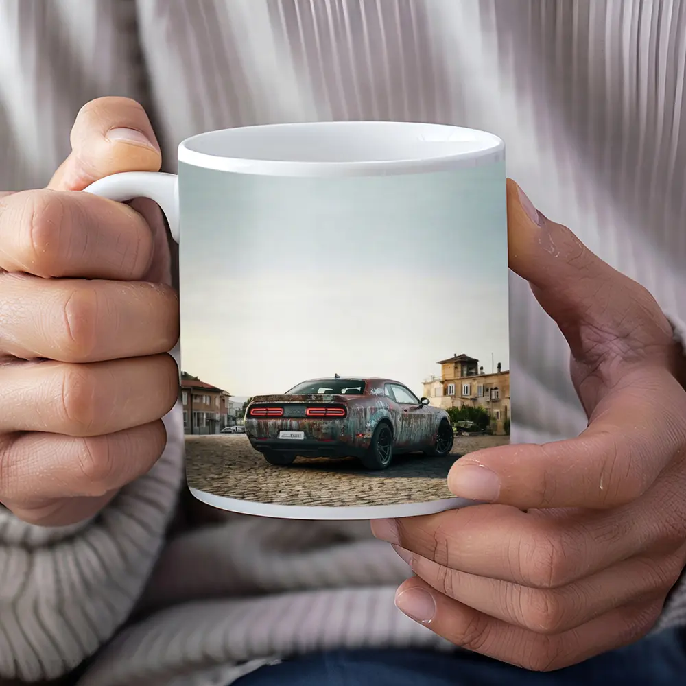 Dodge Challenger Rusty Wrap Old City – Mugs