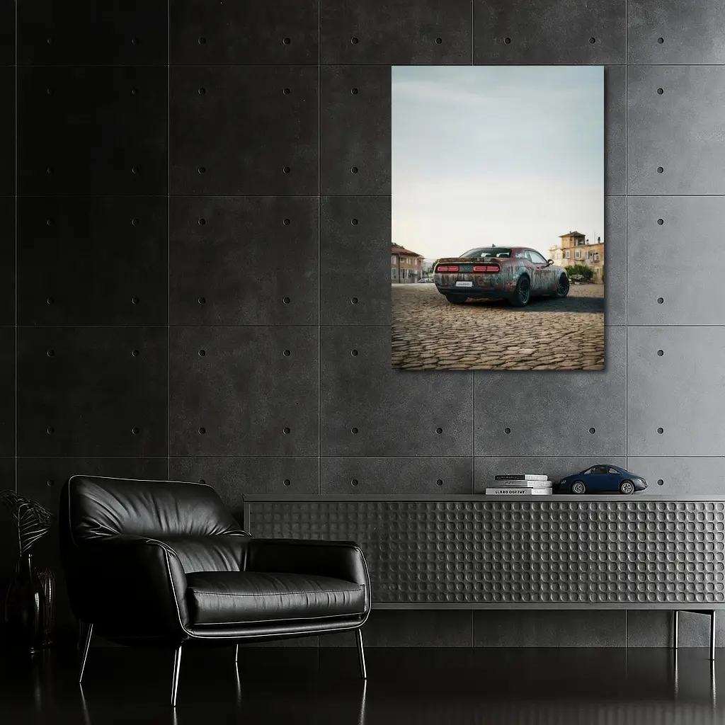 Dodge Challenger Rusty Wrap Old City – Wall Art