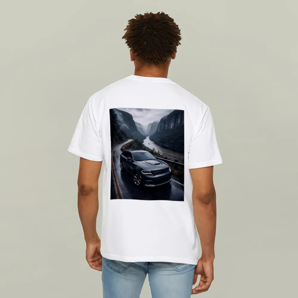 Dodge Durango on Rainy Mountain Road – T-Shirts
