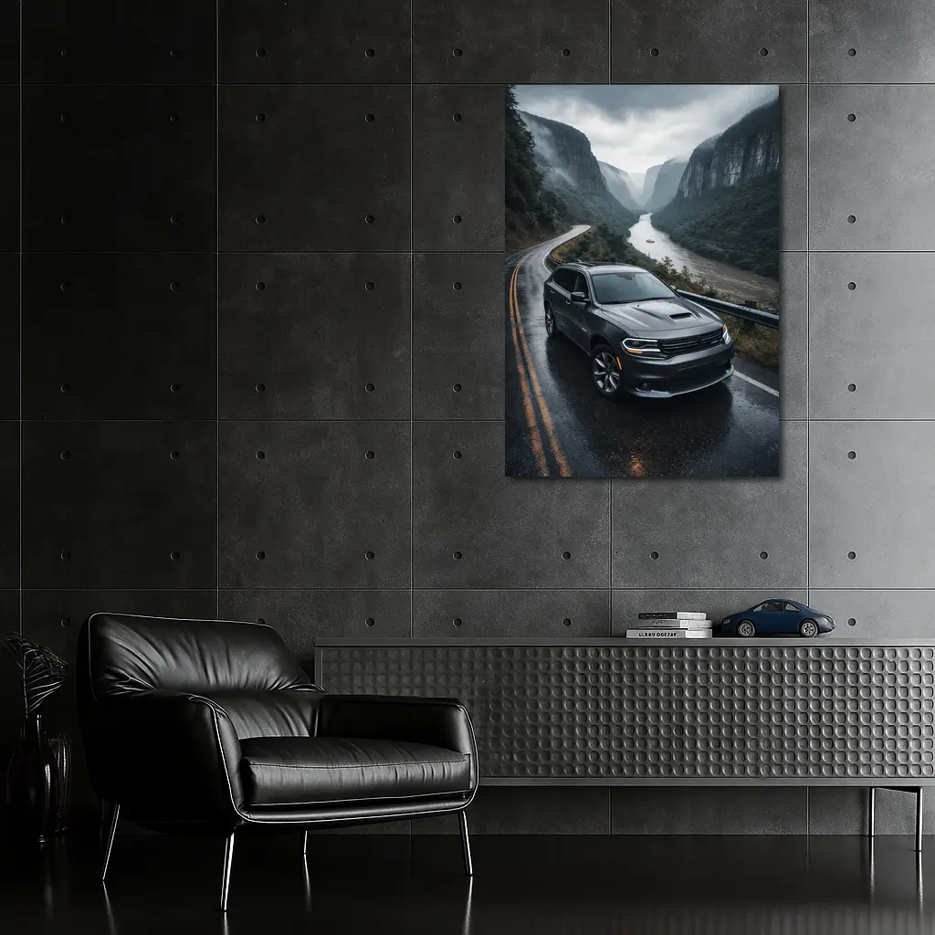 Dodge Durango on Rainy Mountain Road – Wall Art