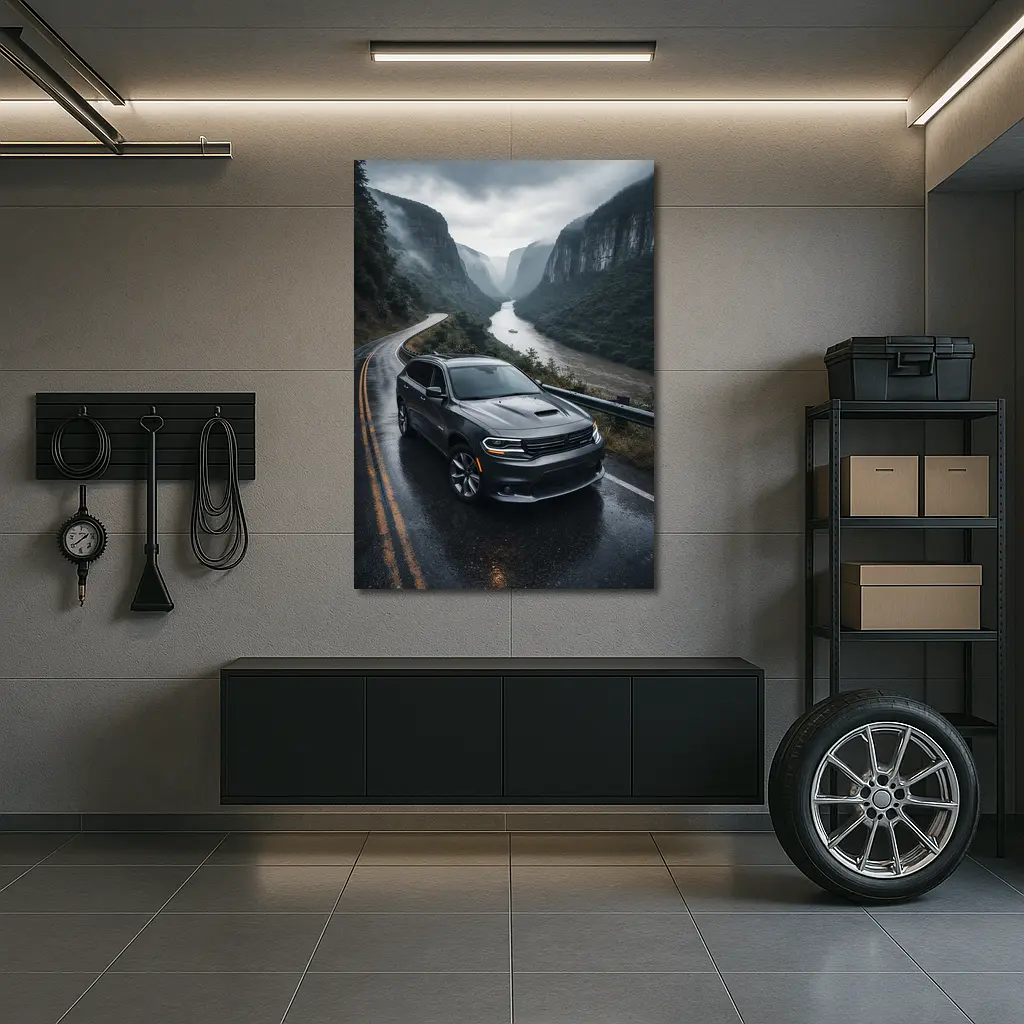 Dodge Durango on Rainy Mountain Road – Wall Art