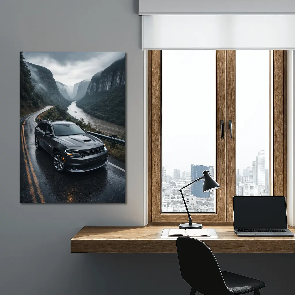 Dodge Durango on Rainy Mountain Road – Wall Art