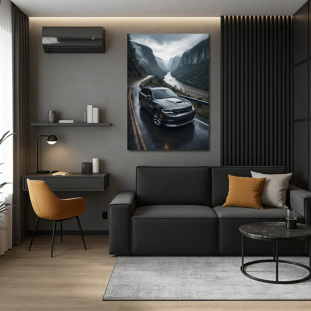 Dodge Durango on Rainy Mountain Road – Wall Art