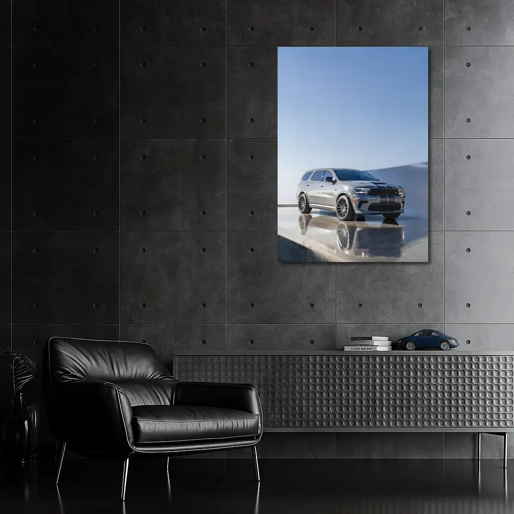 Dodge Durango SRT Gray Minimal Studio Setting – Wall Art