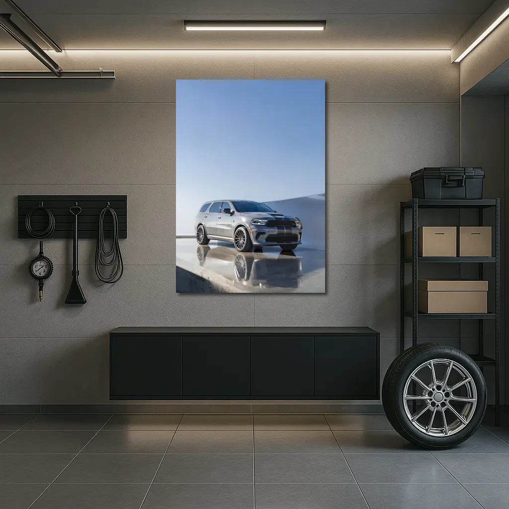 Dodge Durango SRT Gray Minimal Studio Setting – Wall Art
