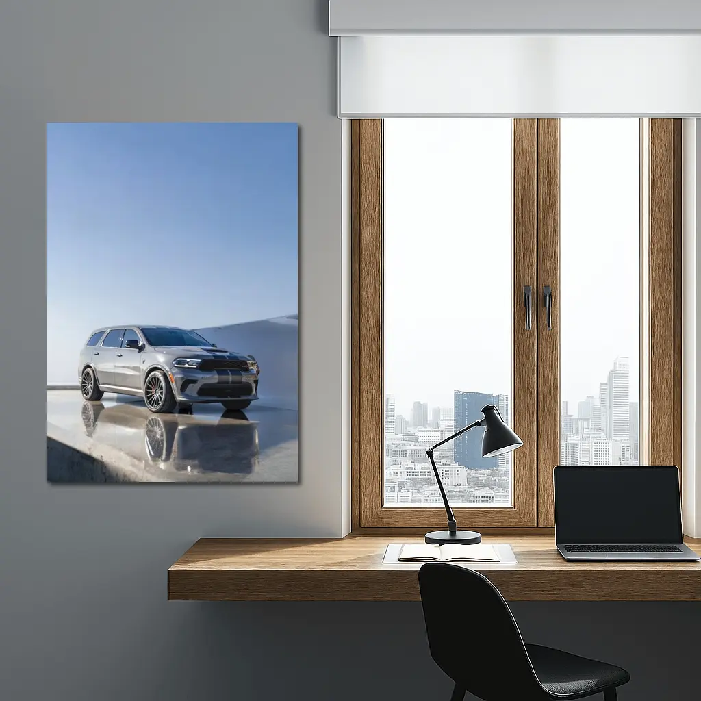 Dodge Durango SRT Gray Minimal Studio Setting – Wall Art
