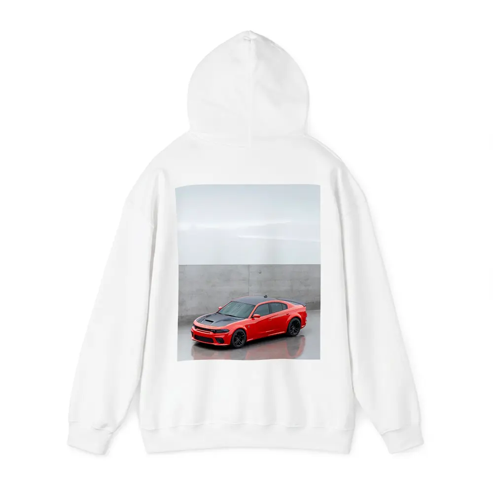 Dodge Charger Red Muscle Car Concrete Background – Hoodies