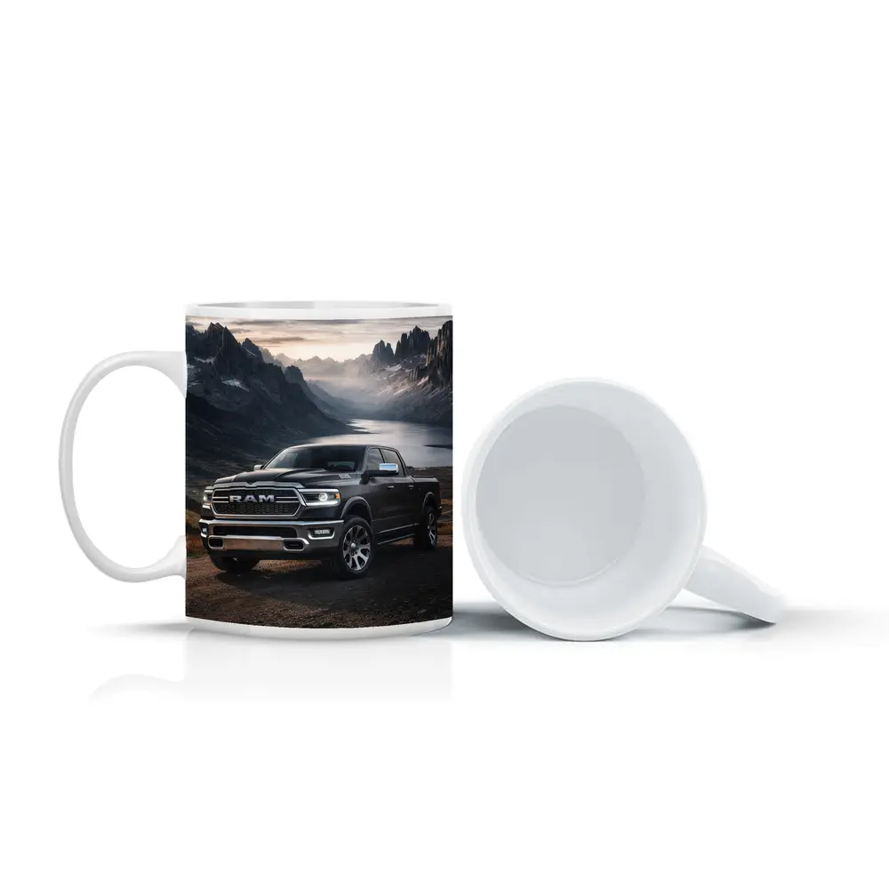 Dodge RAM Truck Mountain Lake Backdrop – Mugs