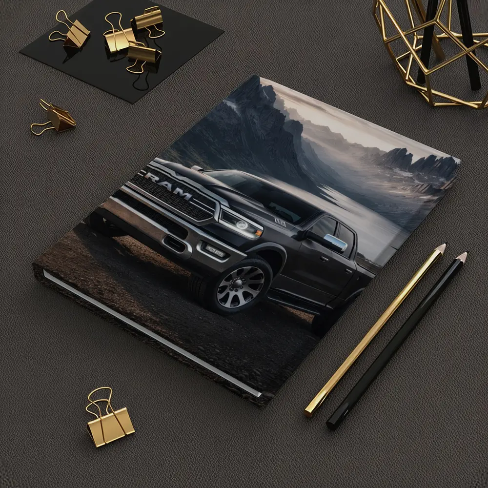 Dodge RAM Truck Mountain Lake Backdrop – Notebooks